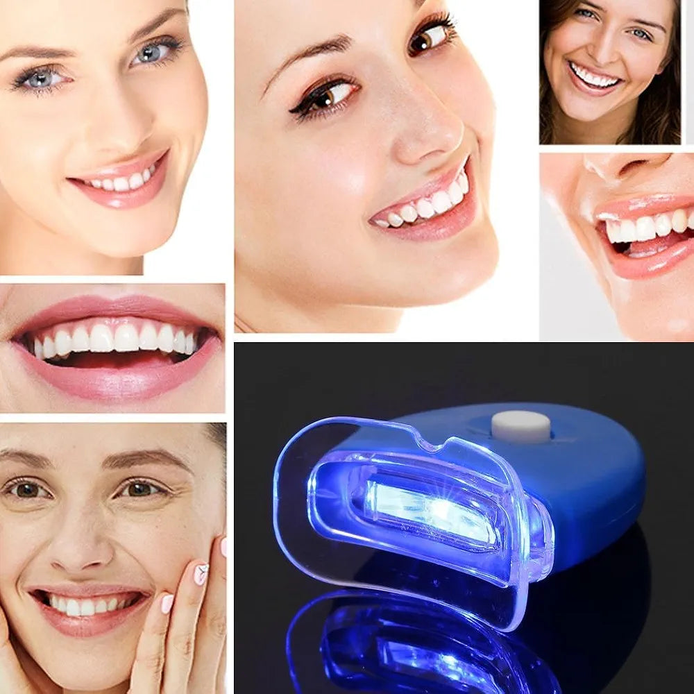2-in-1 Teeth Whitening Powder + Blue LED Whitening Light Combo Deal