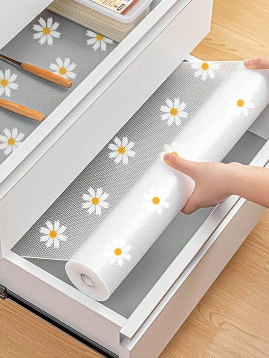 Anti-Slip Drawer Sunflower PVC Sheet Roll 45x150 cm