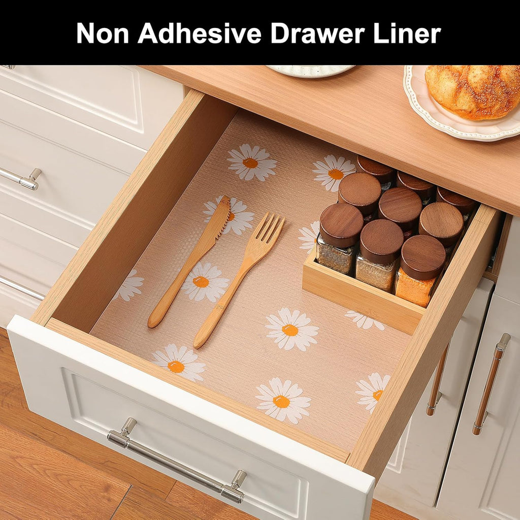 Anti-Slip Drawer Sunflower PVC Sheet Roll 45x150 cm