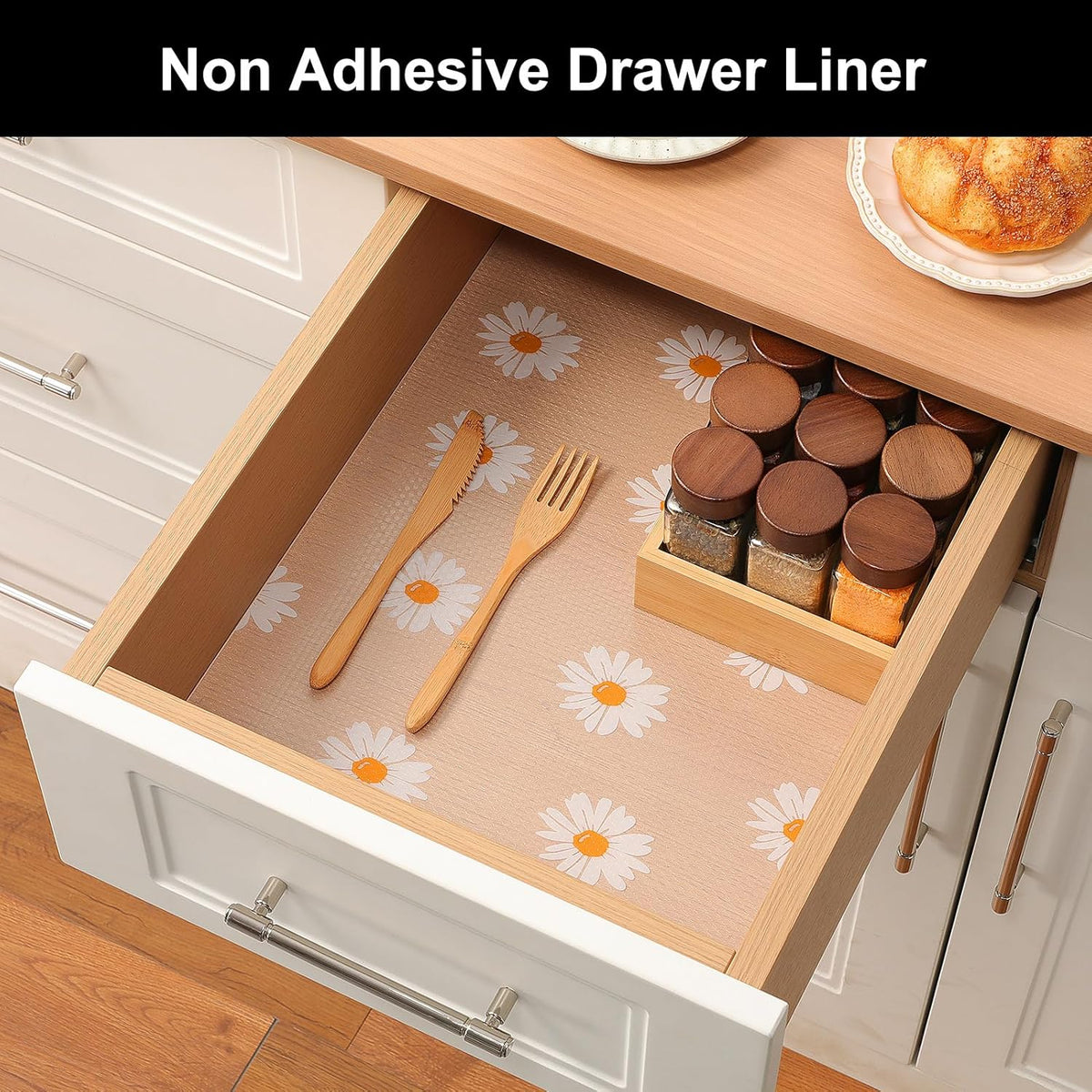 Anti-Slip Drawer Sunflower PVC Sheet Roll 45x150 cm